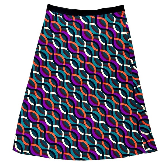 SIYU Spain Geometric Print A-Line Skirt – Size 4 (Made in Spain) - Picture 3 of 3